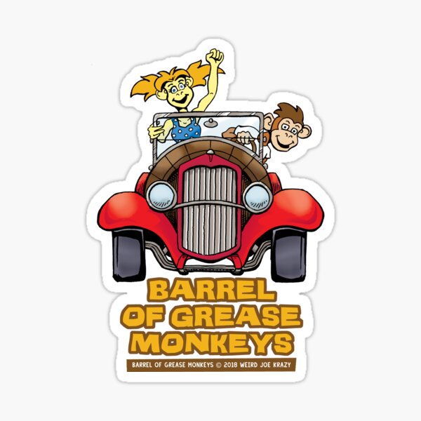 Barrel of Grease Monkeys Barrel Roadster Sticker