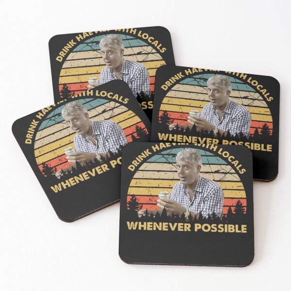 Item preview, Drink Heavily With Locals Whenever Possible Anthony Vintage Quotes designed and sold by HassanMontoya.