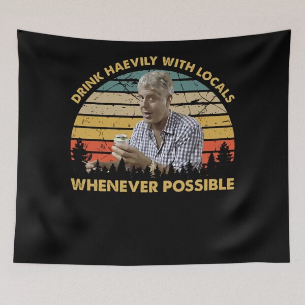 Item preview, Drink Heavily With Locals Whenever Possible Anthony Vintage Quotes designed and sold by HassanMontoya.