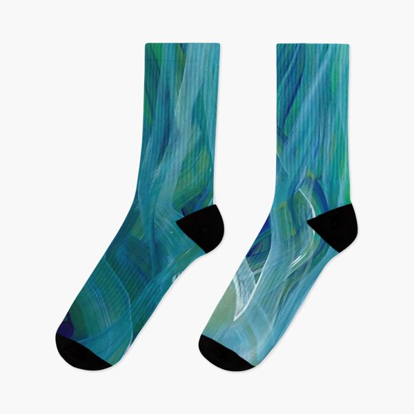 Item preview, Abstract Acrylic Painting: Green and Blue Leaf-Inspired Artwork  designed and sold by AussieMuma.