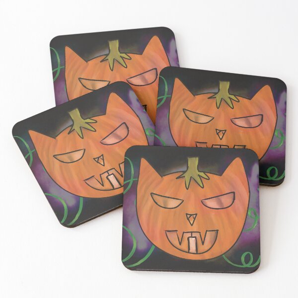 Item preview, Cat-O-Lantern Halloween Pumpkin Jack-O-Lantern Illustration designed and sold by Silver Sky by Janet.
