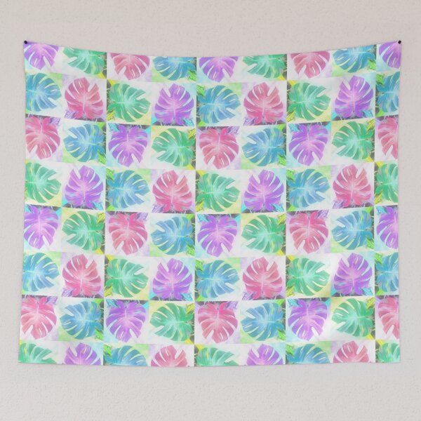 Item preview, Tropical Monstera Cube Photo Pattern designed and sold by vallisrowe.