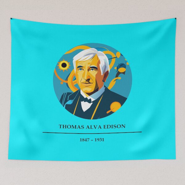 Item preview, Thomas Alva Edison (1847 – 1931) [Ai Generated Vector Art] designed and sold by VitYanakorn.