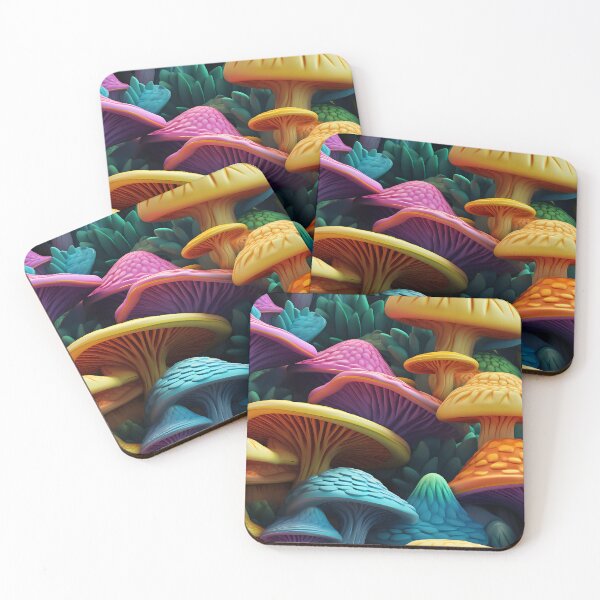 Item preview, Colorful mushrooms designed and sold by DerSenat.