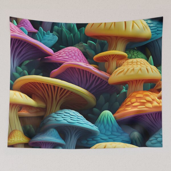 Item preview, Colorful mushrooms designed and sold by DerSenat.