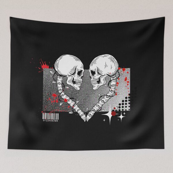 Item preview, Halloween Halloween Romantic Death Heart Skull designed and sold by CyberArtistOne.