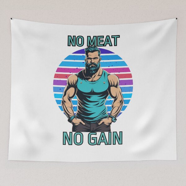 Item preview, NO Meat NO Gain / BLUE designed and sold by JackAMM.
