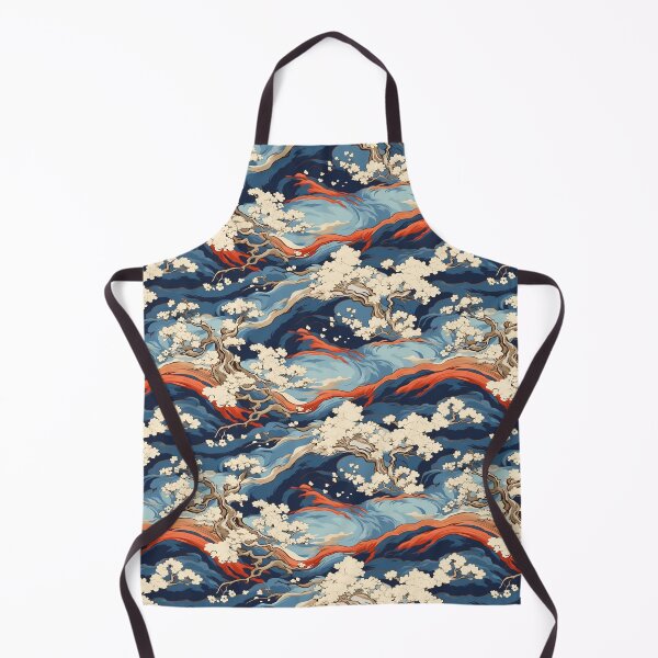 Item preview, Hokusai inspired bark cloth print 04 designed and sold by okeyjet.