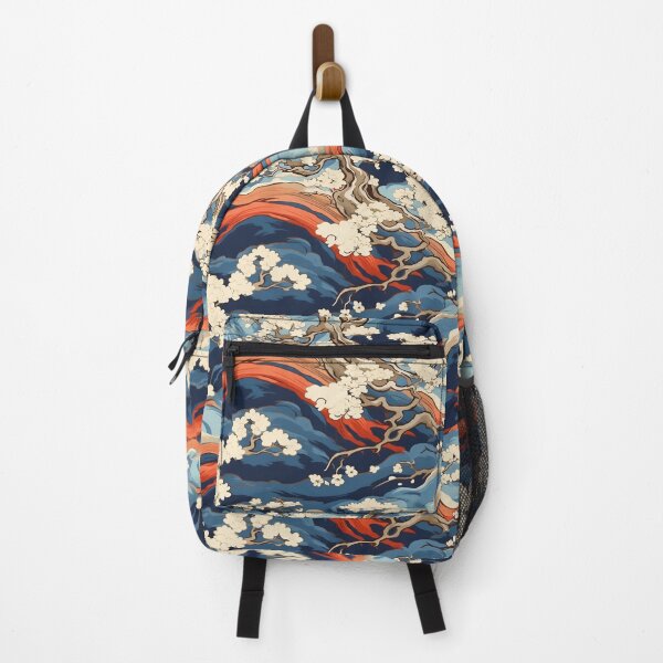Item preview, Hokusai inspired bark cloth print 04 designed and sold by okeyjet.