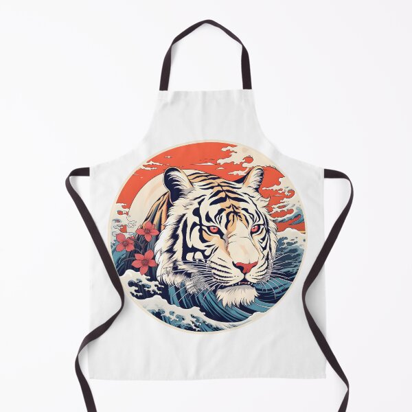 Item preview, White tiger wave Ukiyo-e Hokusai designed and sold by AngelinaBezm.