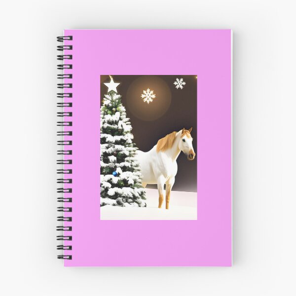 Artikelvorschau, Pferd neben dem Weihnachtsbaum entworfen und verkauft von Tinytrends.