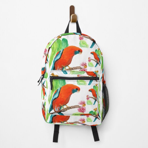 Item preview, Crimson Rosella in the Gum Tree Gouache Painting designed and sold by Jaana Day.
