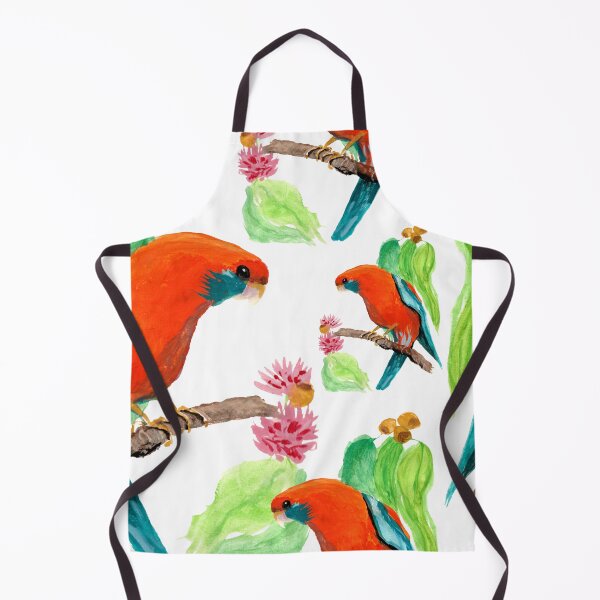 Item preview, Crimson Rosella in the Gum Tree Gouache Painting designed and sold by Jaana Day.