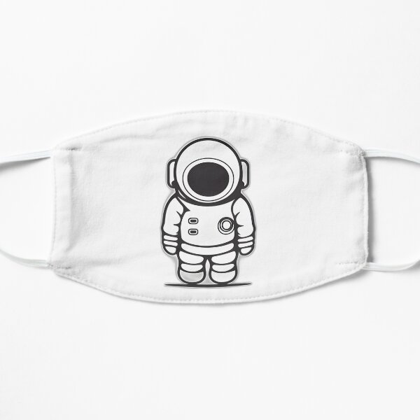 Simple B&W Astronaut Flat Mask