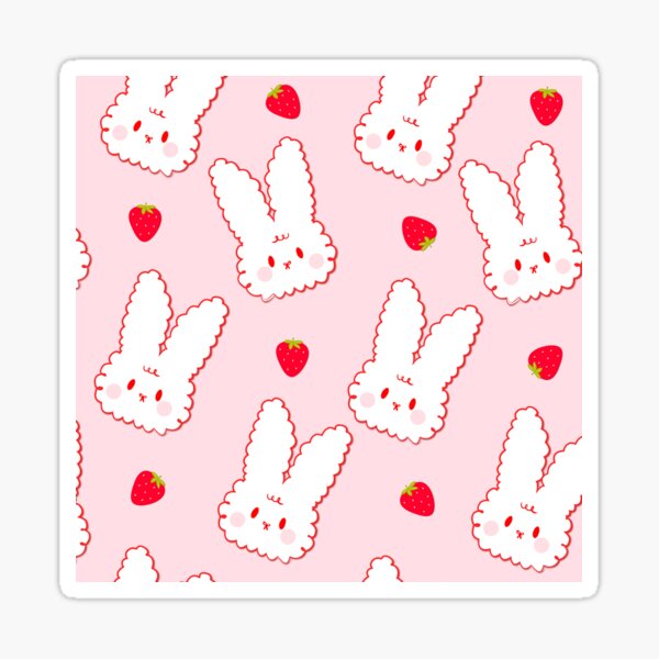 Kawaii Cotton Candy Frog and Bunny Aesthetic 2 Sticker 