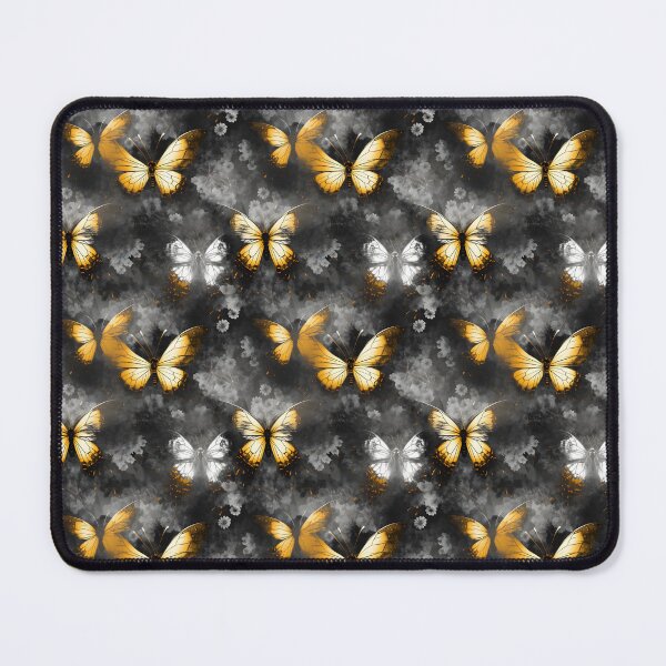 Item preview, Charcoal & Yellow Butterfly Composite Overlay Pattern #1 designed and sold by ARTficiallyAnon.