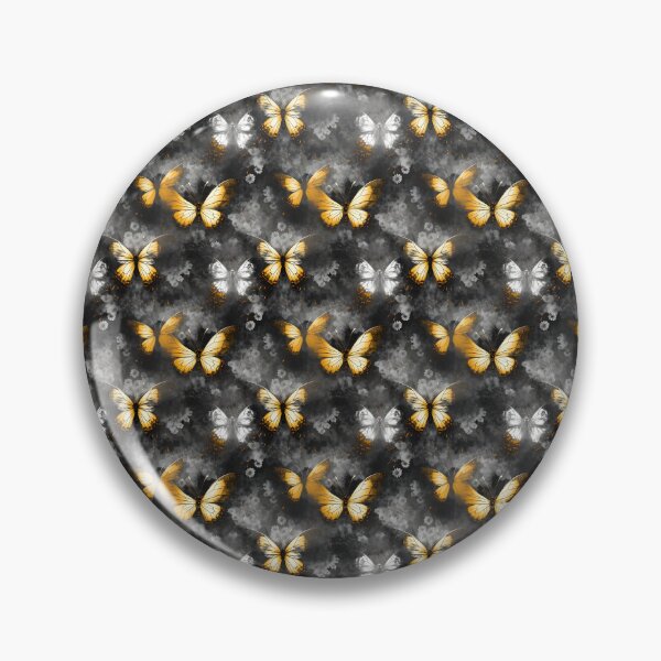 Item preview, Charcoal & Yellow Butterfly Composite Overlay Pattern #1 designed and sold by ARTficiallyAnon.