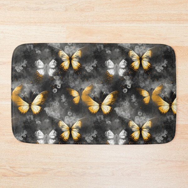 Item preview, Charcoal & Yellow Butterfly Composite Overlay Pattern #1 designed and sold by ARTficiallyAnon.