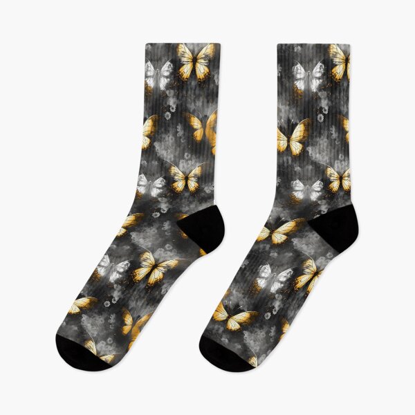Item preview, Charcoal & Yellow Butterfly Composite Overlay Pattern #1 designed and sold by ARTficiallyAnon.