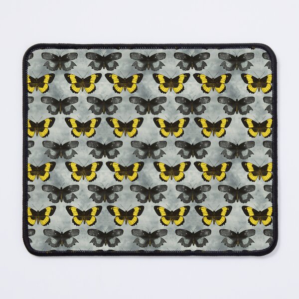 Item preview, Charcoal & Yellow Butterfly Composite Overlay Pattern #2 designed and sold by ARTficiallyAnon.
