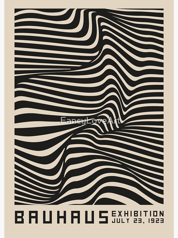 Thumbnail 3 of 3, Sticker, Bauhaus Geometric Wave designed and sold by FancyLoveArt.