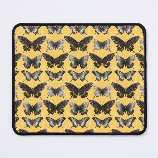 Item preview, Charcoal & Yellow Butterfly Composite Overlay Pattern #3 designed and sold by ARTficiallyAnon.