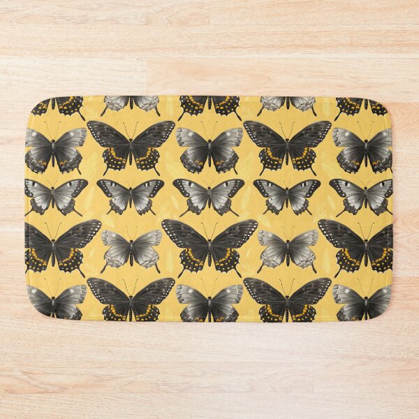 Item preview, Charcoal & Yellow Butterfly Composite Overlay Pattern #3 designed and sold by ARTficiallyAnon.