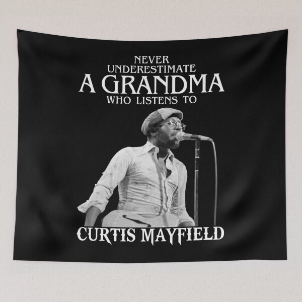 Item preview, Vintage Never Underestimate A Woman Who Listens to Curtis music Mayfield designed and sold by BurnsDeepFried.