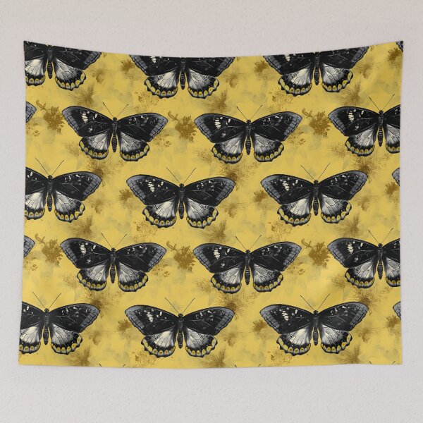 Item preview, Charcoal & Yellow Butterfly Composite Overlay Pattern #4 designed and sold by ARTficiallyAnon.