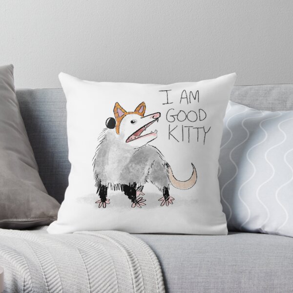 "I AM GOOD KITTY" Design Throw Pillow