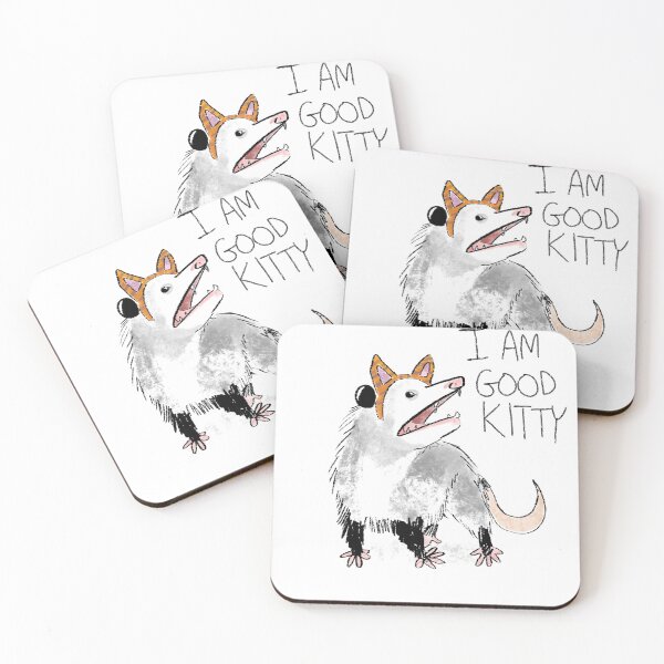 "I AM GOOD KITTY" Design Coasters (Set of 4)