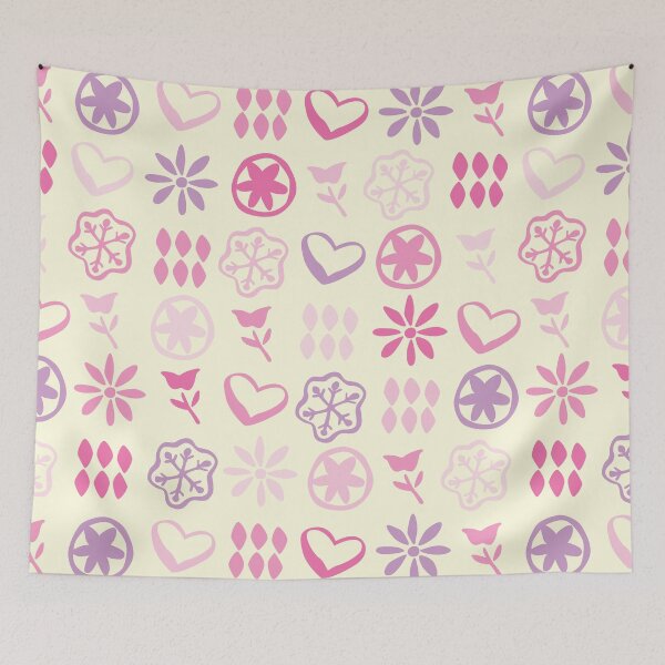Item preview, Pastel Pink on Cream Boho Winter Retro Mid Century Nostalgic Vintage Christmas Pattern designed and sold by blomastudios.