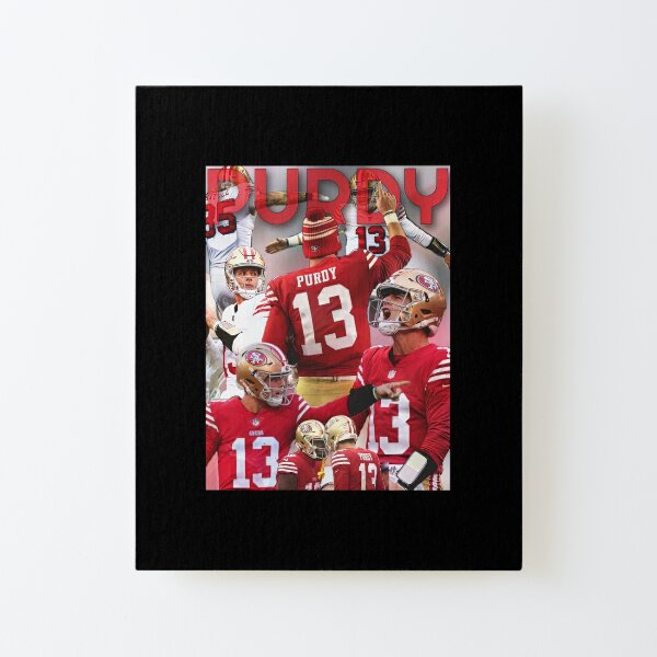 Joe Montana and Brock Purdy San Francisco 49ers city skyline