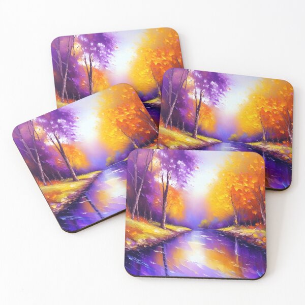 Item preview, River In Autumn  Acrylic Painting  designed and sold by celartinspire.