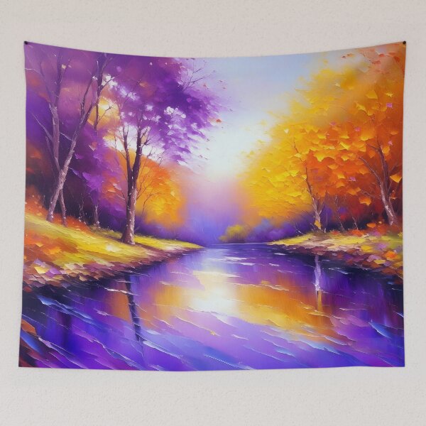 Item preview, River In Autumn  Acrylic Painting  designed and sold by celartinspire.