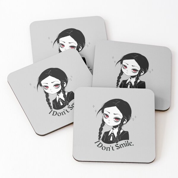 Aperçu de l'œuvre Mercredi Addams | La famille Addams | Citation "Je ne souris pas" créée et vendue par nour-draws.