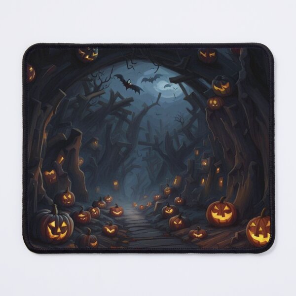 Item preview, Halloween bat cave with pumpkins designed and sold by JackFreestone.