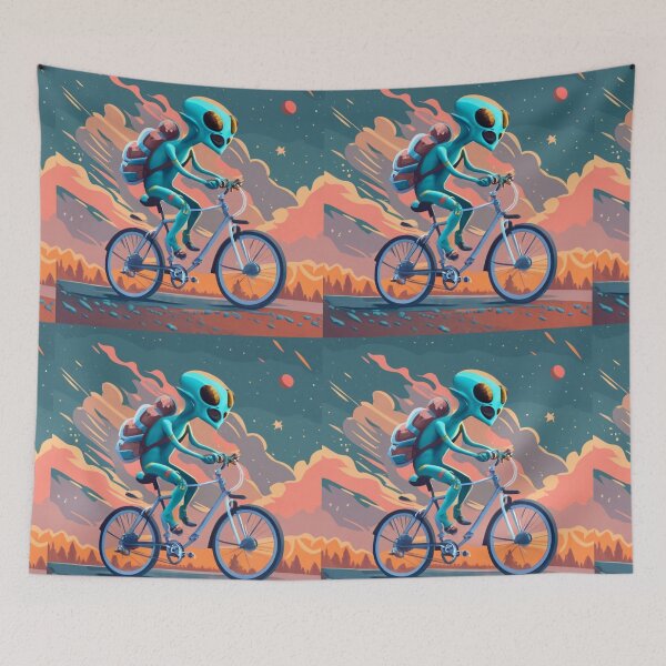 Item preview, alien on bike 3 designed and sold by rayo-art.