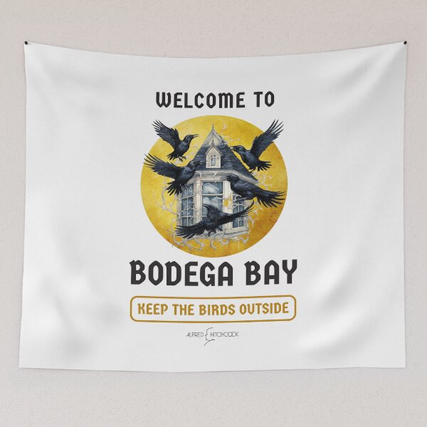 Item preview, Welcome to Bodega Bay - Keep the Birds Outside - The Birds - Alfred Hitchcock designed and sold by StudioRedKoala.