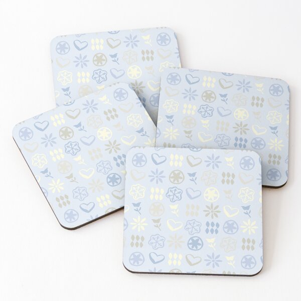 Item preview, Winter Neutral Blue Cream Boho Retro Mid Century Nostalgic Christmas Pattern designed and sold by blomastudios.