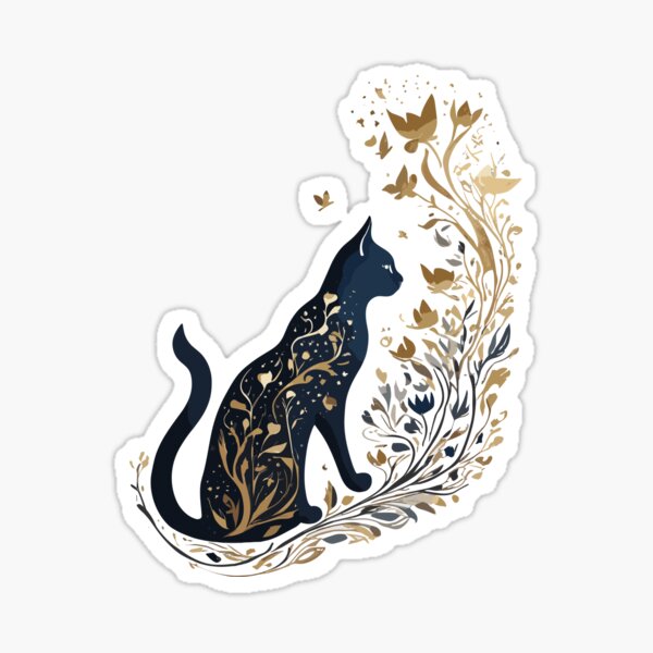 Black Cat with Yellow Eyes Sticker – Reverie Goods & Gifts
