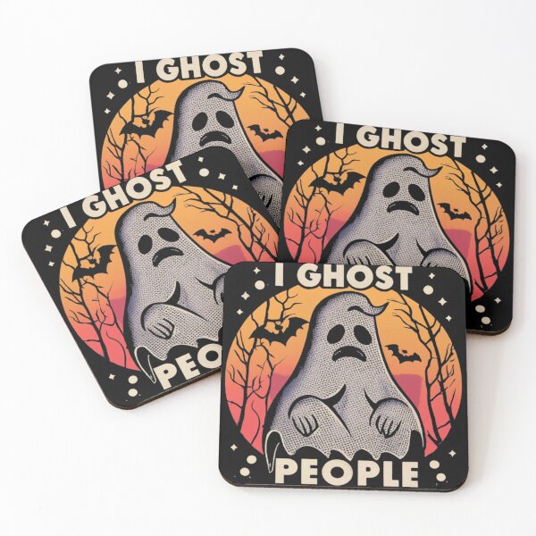 Item preview, I Ghost People, Boo, Halloween Ghost, Spooky cute Ghost, Retro Vintage Sunset  Fall Autumn Design designed and sold by MorielleKC.