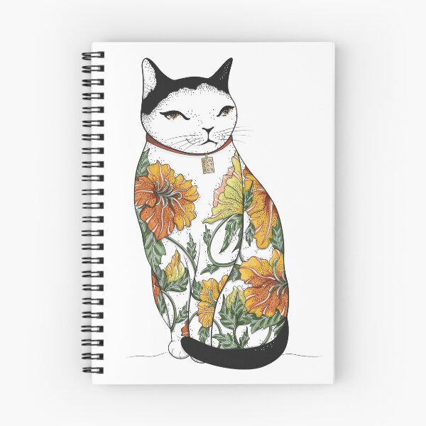 Item preview, Cat in Tiger Flower Tattoo designed and sold by runcatrun.