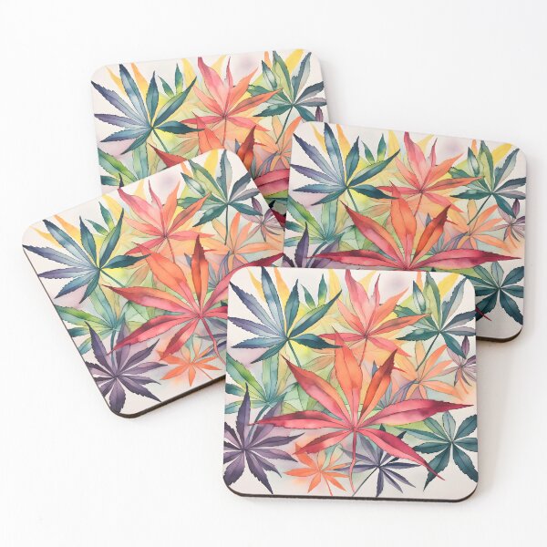 Item preview, Colorful cannabis watercolor paintings designed and sold by Autaporn199.