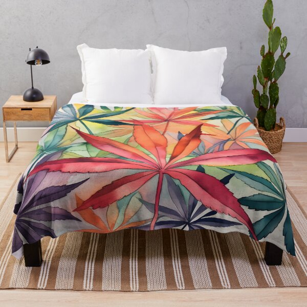 Item preview, Colorful cannabis watercolor paintings designed and sold by Autaporn199.