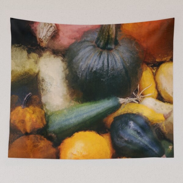Item preview, Autumn Basket Still - Photo Painting with Pumpkins and More designed and sold by Dyrk Wyst Redbubble Shop.