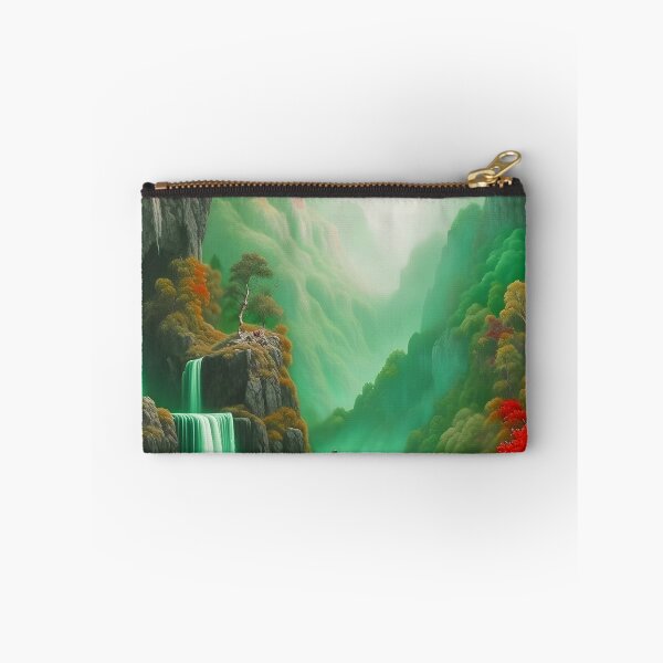 Item preview, Forest Green Waterfall Vista Painting  designed and sold by celartinspire.