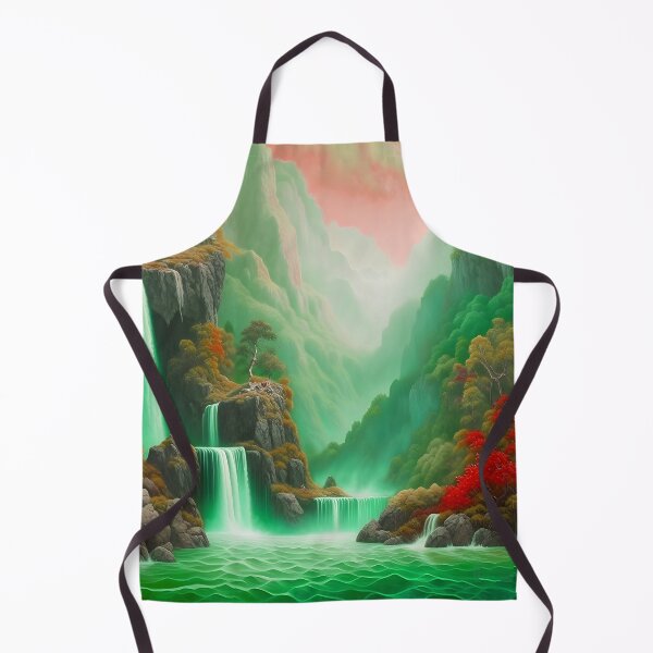 Item preview, Forest Green Waterfall Vista Painting  designed and sold by celartinspire.