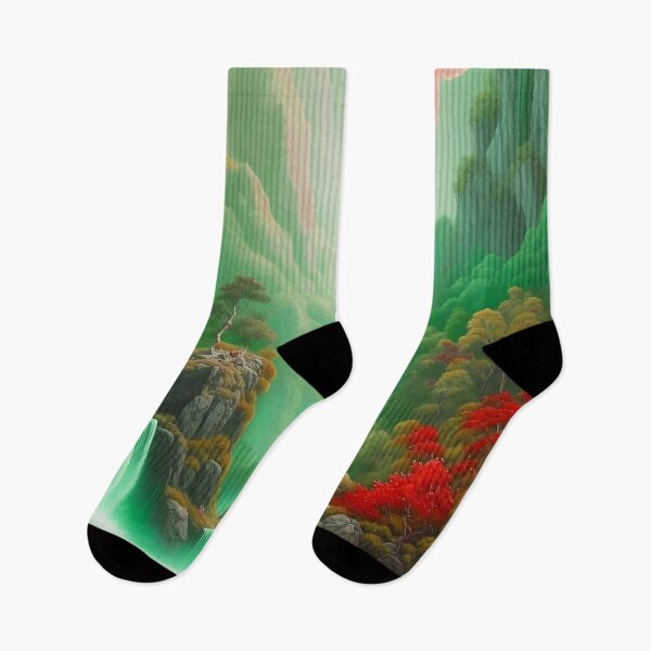 Item preview, Forest Green Waterfall Vista Painting  designed and sold by celartinspire.