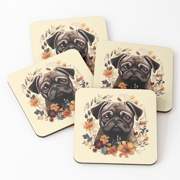 Item preview, Adorable Pug in Autumn designed and sold by ZombieLH.